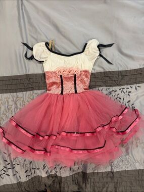 Weissman Pink and Cream Tulle Tutu Costume Dress